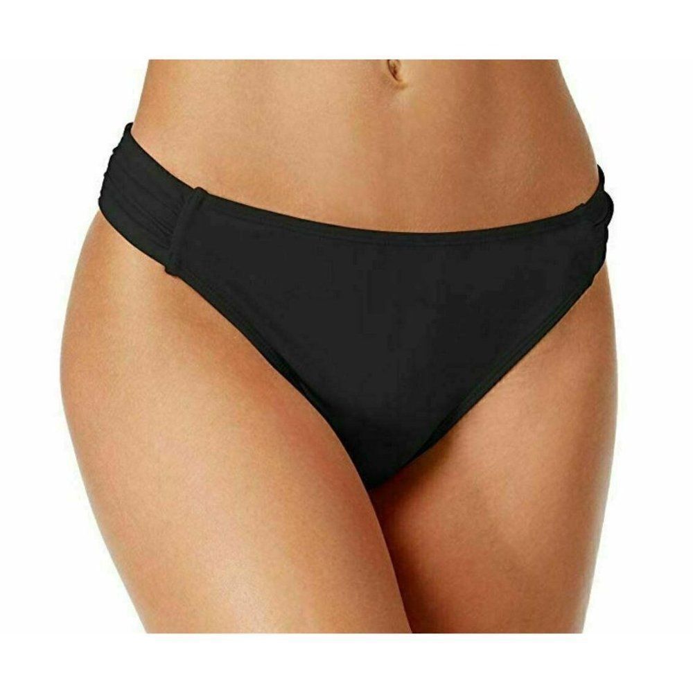California Waves Black Cheeky Bikini Swim Bottoms‎